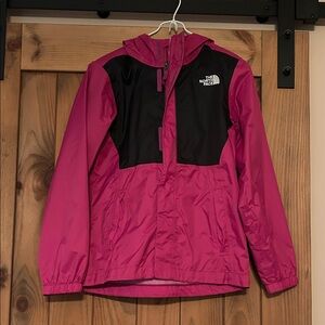 The North Face Kids Fuchsia and Black Raincoat